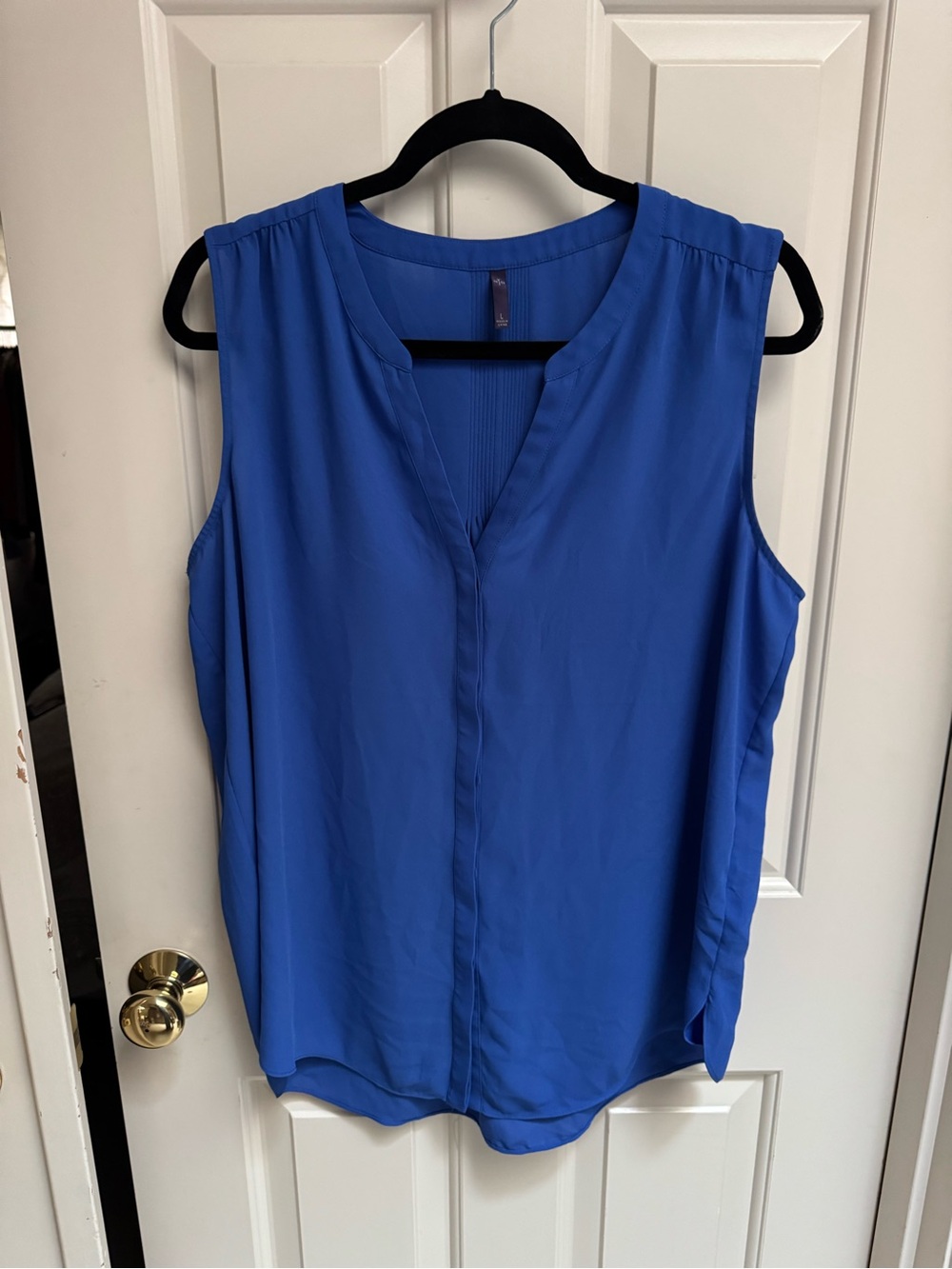 NYDJ Sleeveless V-Neck Tank in Cobalt Blue - Picture 2 of 6